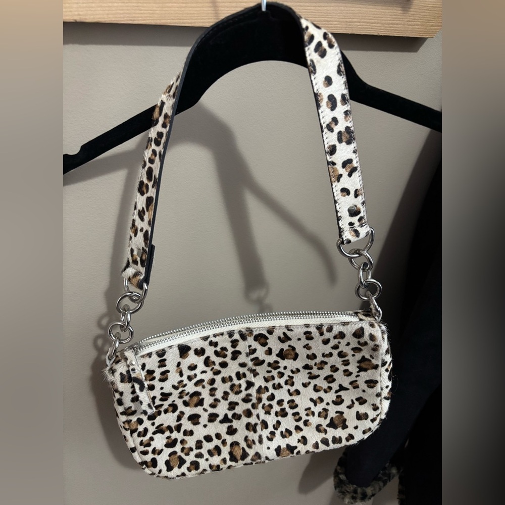 Free People Alanna Animal Clutch Bag Clutch Cow Hair Leopard Purse